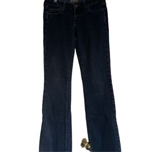 Paige Women's Blue Boot Cut Full Length Dark Wash Low Rise Jeans Size 27